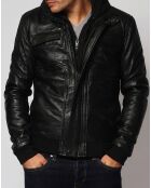 Veste en Cuir Lucas noire