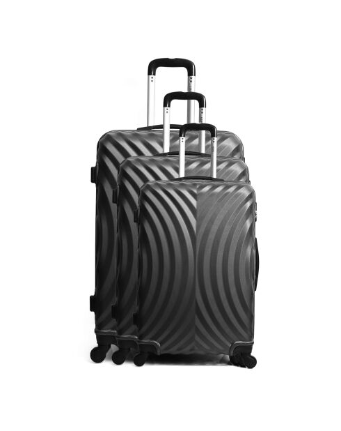 3 schwarze Allradkoffer Lagos 50/60/70 cm
