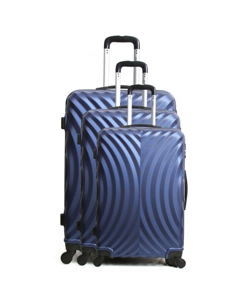 3 blaue Allradkoffer Lagos 50/60/70 cm