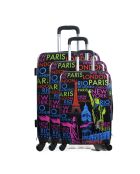 Maleta con cabina 4 ruedas 49 cm Melbourne negro/multicolor
