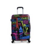 Maleta con cabina 4 ruedas 49 cm Melbourne negro/multicolor