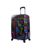 Maleta con cabina 4 ruedas 49 cm Melbourne negro/multicolor