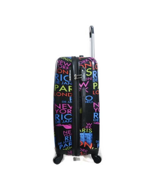 Maleta con cabina 4 ruedas 49 cm Melbourne negro/multicolor