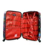 Maleta con cabina 4 ruedas 49 cm Melbourne negro/multicolor
