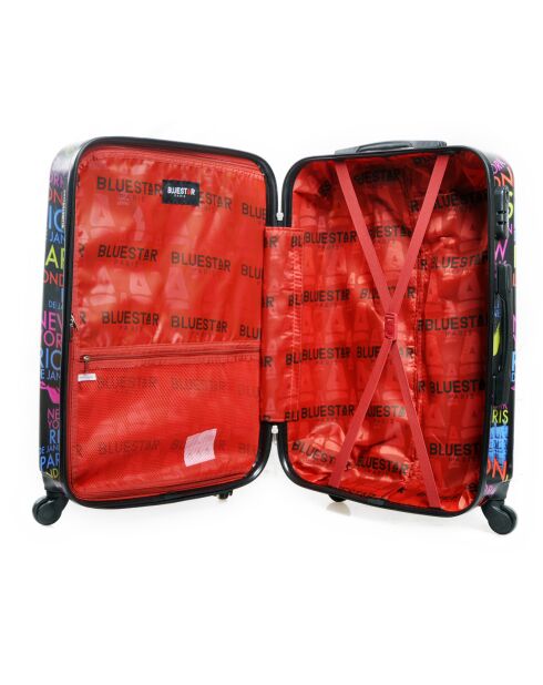 Maleta con cabina 4 ruedas 49 cm Melbourne negro/multicolor