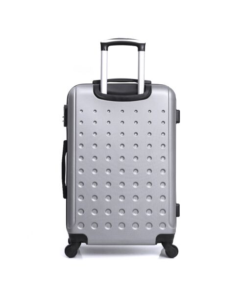 Valise Moyen Séjour 4 roues simples 60 cm Taurus argentée