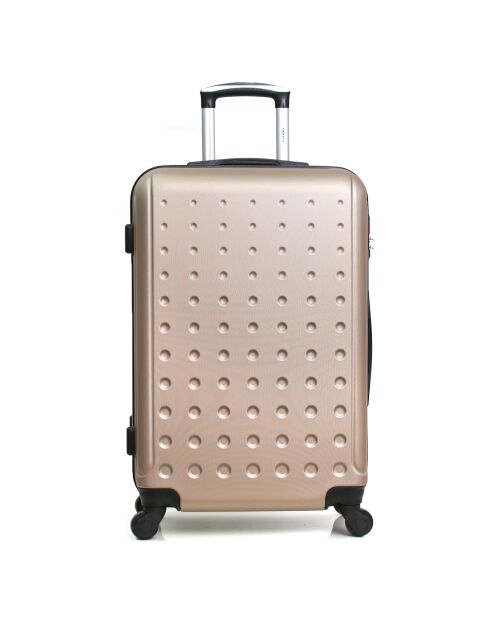 Taurus Reisekoffer mit 4 Rädern, mittelstark, 60 cm, goldfarben