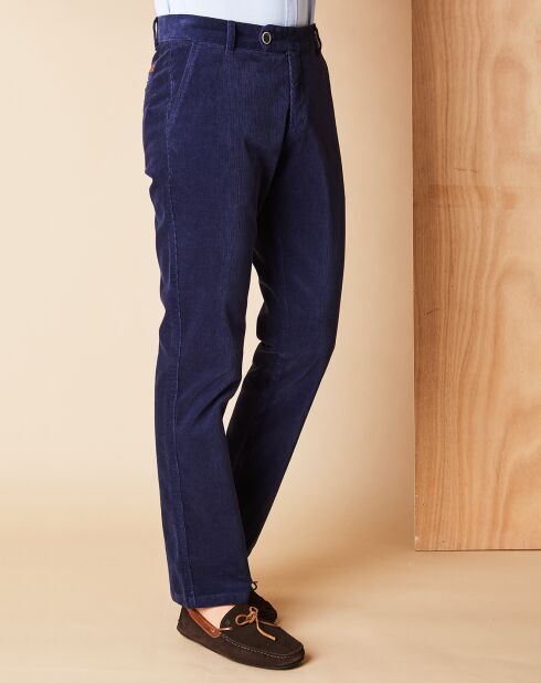Pantalon chino en velours côtelé Strai bleu marine