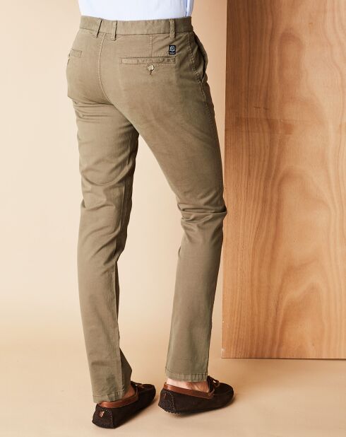 Pantalon chino en coton stretch Strai kaki