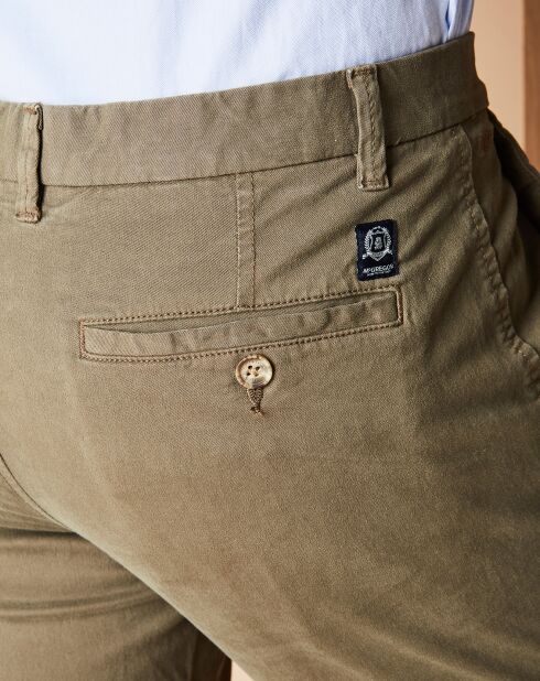 Pantalon chino en coton stretch Strai kaki
