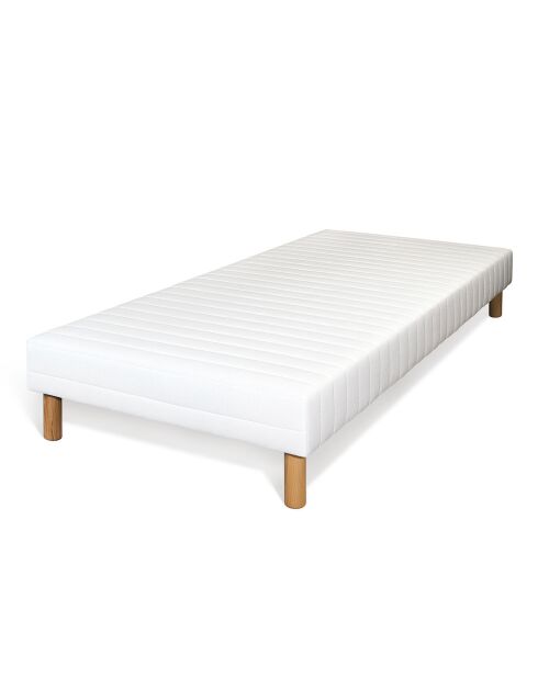 Sommier blanc avec pieds - 90x200 cm