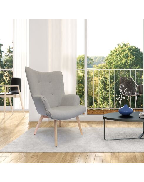 Fauteuil Helsinki gris - 62.8x59.8x85.3 cm