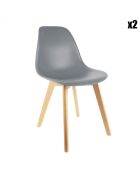 2 Chaises coque scandinaves grises - 46x52x86.5 cm
