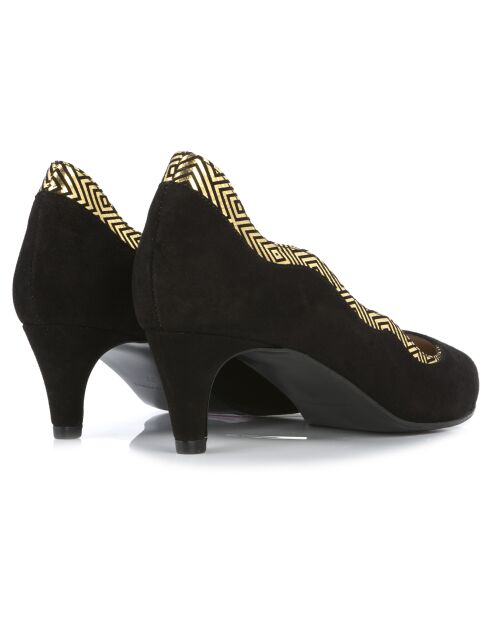 Escarpins en Velours de Cuir Atinema noirs - Talon 5 cm