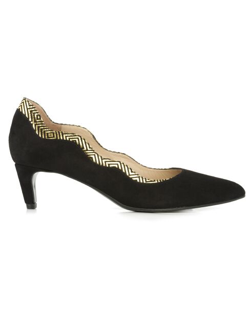 Escarpins en Velours de Cuir Atinema noirs - Talon 5 cm