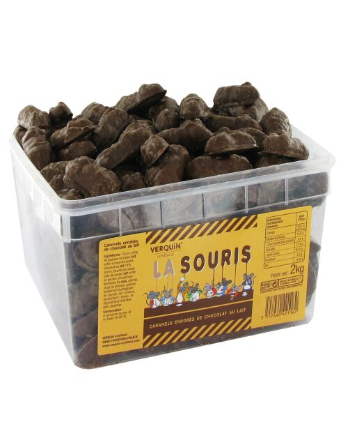 Cajas para ratones con caramelo recubiertas de chocolate con leche, 220 piezas