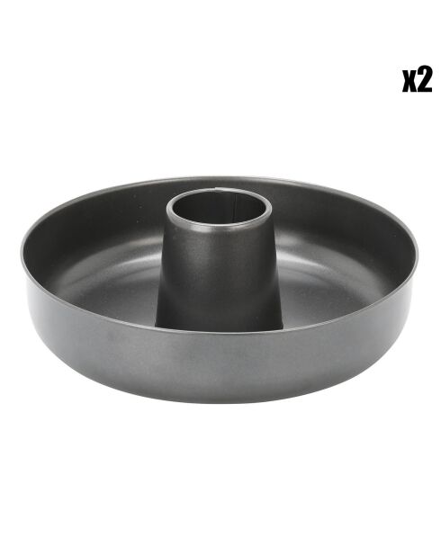 2 Stahlformen - D.25xH.6,5 cm