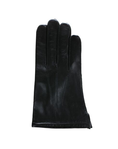 Gants en Cuir d'Agneau doublure maille noirs