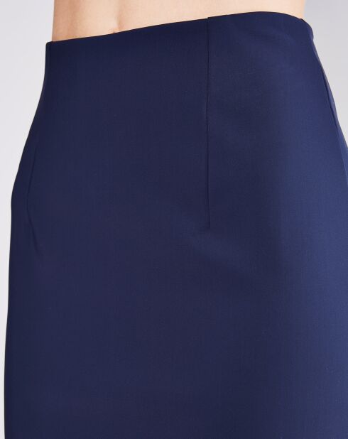 Jupe épaisse en maille mélangée  bleue