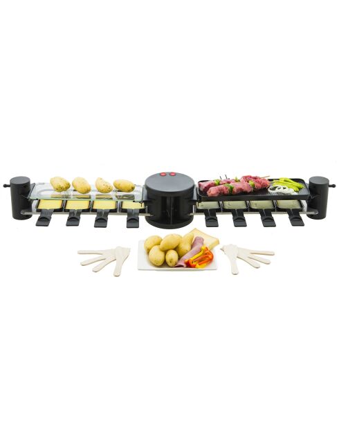 4-in-1-Raclette-Set Friendly Design RP360 grau/schwarz - 8 Personen