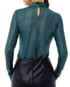 Pull col roulé  vert