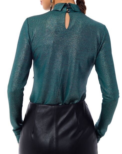 Pull col roulé  vert