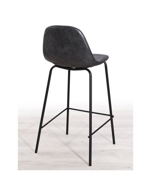 2 Chaises de bar John gris anthracite - 41x45x87 cm