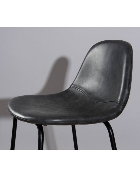 2 Chaises de bar John gris anthracite - 41x45x87 cm