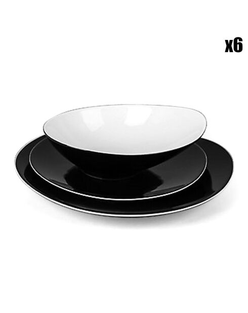Service en Porcelaine Sven noir - 18 pièces