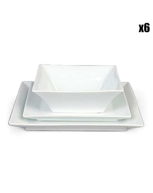 Ambassade servies van wit porselein - 18 stuks