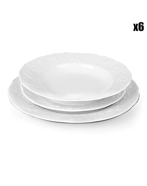 Servies van wit porselein uit de Provence - 18 stuks