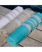 Fouta Hamptons Lurex Parelgrijs/Zilver Honingraat - 100x200 cm