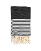 Ibiza Honeycomb Fouta zwarte fijne strepen - 100x200 cm