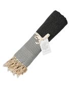 Ibiza Honeycomb Fouta zwarte fijne strepen - 100x200 cm