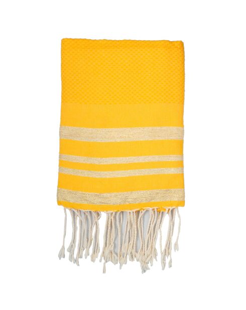 Hamptons Lurex Honeycomb Fouta Safran gelb/gold - 100x200 cm