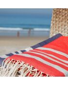 Fouta Hamptons Lurex blau/silberne Wabe - 100x200 cm