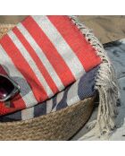 Fouta Hamptons Lurex blau/silberne Wabe - 100x200 cm