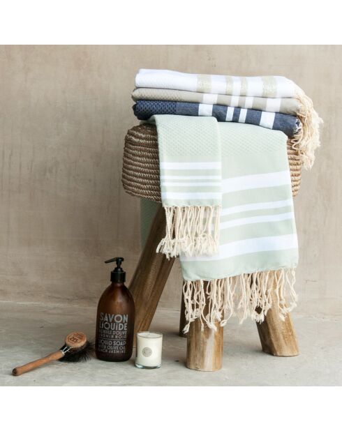 Hamptons Badezimmer-Set, Perlgrau/Weiß, 3-teilig