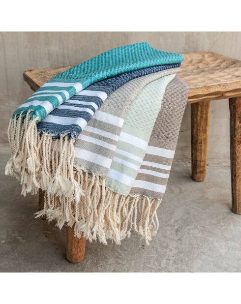 Hamptons Badezimmer-Set, Perlgrau/Weiß, 3-teilig
