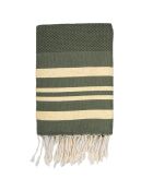 Hamptons Lurex Honeycomb Fouta khaki/goldgrün - 100x200 cm