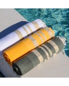 Hamptons Lurex Honeycomb Fouta khaki/goldgrün - 100x200 cm