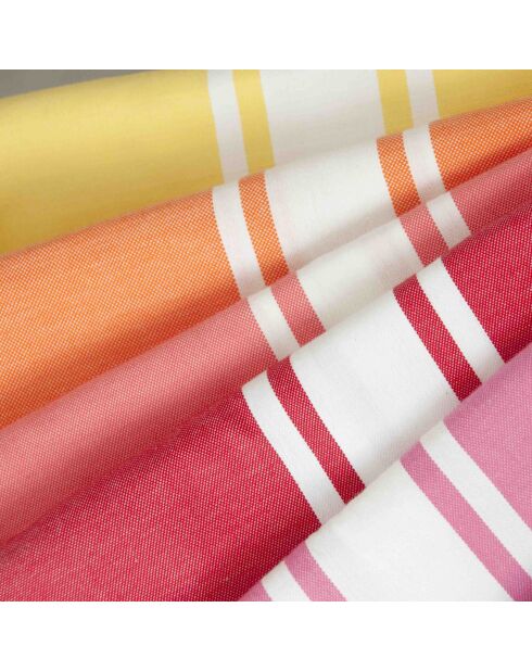 Fouta Traditionelle St Tropez jaune tournesol/blanc - 100x200 cm