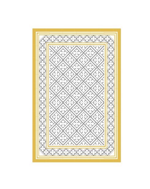 Tapis vinyle Palace moutarde/gris - 50x100 cm