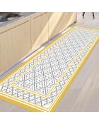 Tapis vinyle Palace moutarde/gris - 66x100 cm