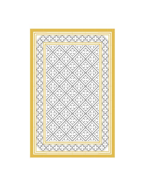 Tapis vinyle Palace moutarde/gris - 66x180 cm