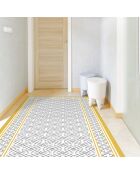 Tapis vinyle Palace moutarde/gris - 66x250 cm