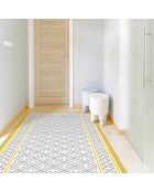 Tapis vinyle Palace moutarde/gris - 80x300 cm
