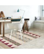 Tapis vinyle Natura rouge/beige - 66x100 cm