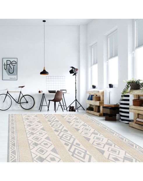 Tapis vinyle Nomade sepia/gris - 100x133 cm