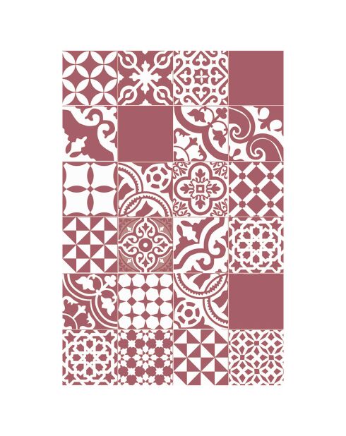 Tapis vinyle Saint Tropez rouge - 50x100 cm